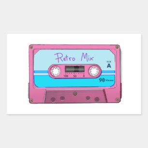 Sticker Rectangulaire Bande Cassette Rétro