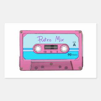 Sticker Rectangulaire Bande Cassette Rétro