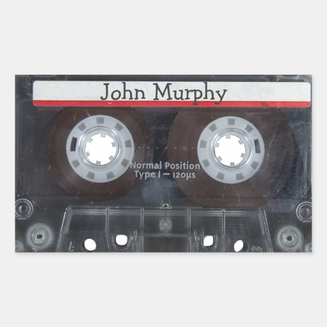 Sticker Rectangulaire Bande Cassette Rétro (Devant)