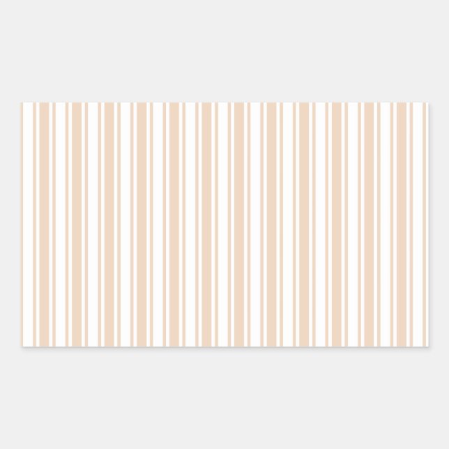 Sticker Rectangulaire Bande de bonbons beige et blanche (Devant)