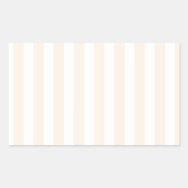 Sticker Rectangulaire Bande de bonbons beige et blanche (Devant)
