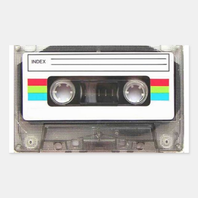 Sticker Rectangulaire Bande de cassette des années 80 (Devant)