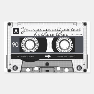 Sticker Rectangulaire Bande de cassette - noir -
