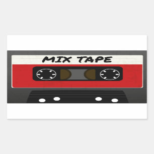 Sticker Rectangulaire Bande De Mix Rouges - Années 80 Et 90 Cadeaux Ins