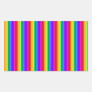 Sticker Rectangulaire Bandes arc-en-ciel irrégulières