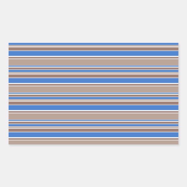 Sticker Rectangulaire Bandes Brown et bleues (Devant)