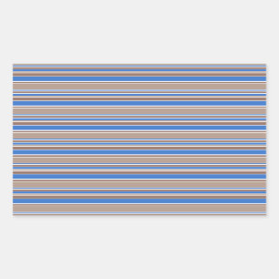 Sticker Rectangulaire Bandes Brown et bleues
