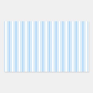 Sticker Rectangulaire Bandes de bonbons bleu pâle et blanc