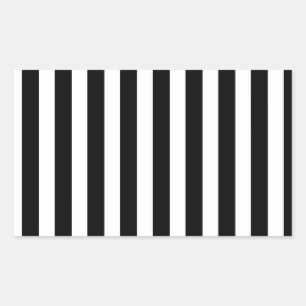 Sticker Rectangulaire Bandes de bonbons noir et blanc