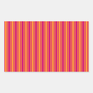 Sticker Rectangulaire Bandes de bonbons rose et orange