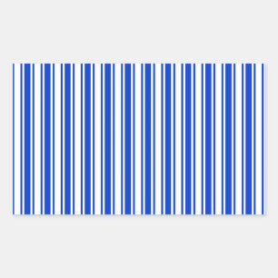 Sticker Rectangulaire Bandes de bonbons royales bleues et blanches