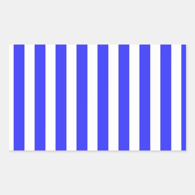 Sticker Rectangulaire Bandes de bonbons royales bleues et blanches (Devant)