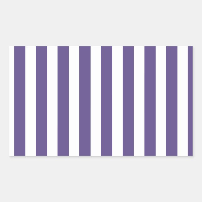 Sticker Rectangulaire Bandes de bonbons ultra violettes et blanches (Devant)