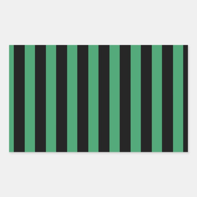 Sticker Rectangulaire Bandes de bonbons vert et noir (Devant)