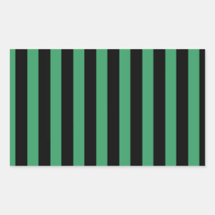 Sticker Rectangulaire Bandes de bonbons vert et noir