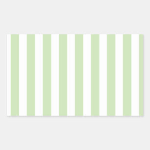 Sticker Rectangulaire Bandes de bonbons vert pâle et blanc