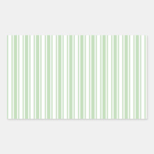 Sticker Rectangulaire Bandes de bonbons vert pâle et blanc