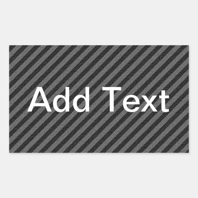 Sticker Rectangulaire Bandes diagonales minces en noir et gris (Devant)
