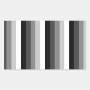 Sticker Rectangulaire Bandes d'ombre noir et blanc