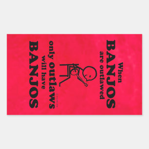 Sticker Rectangulaire Banjos interdit l'autocollant rectangulaire