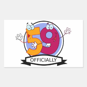 Sticker Rectangulaire Bannière d'anniversaire officielle 59
