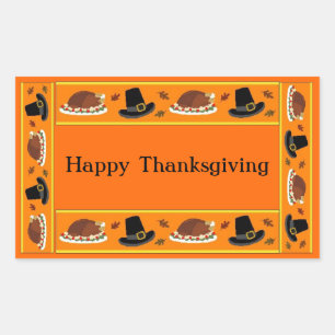 Sticker Rectangulaire Bannière de Thanksgiving
