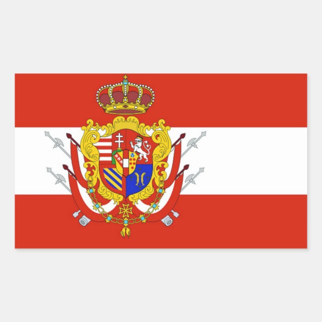 Sticker Rectangulaire Bannière rouge blanc Grand-Duché de Toscane (Devant)