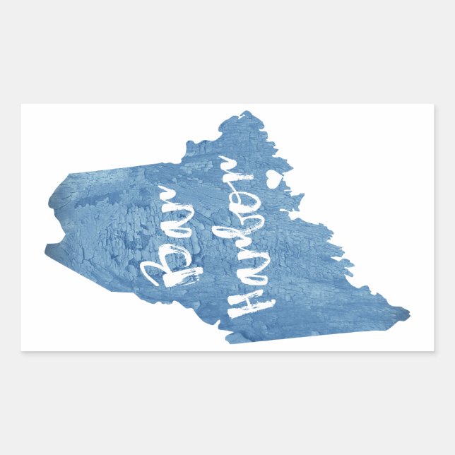 Sticker Rectangulaire Bar Harbour Maine Wood Grain (Devant)