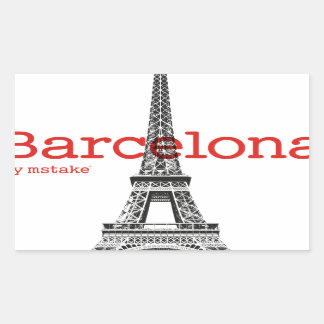 Sticker Rectangulaire Barcelona-Eiffel by mstake