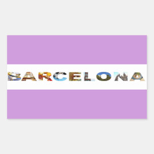 Sticker Rectangulaire Barcelone Espagne Photo d'architecture colorée