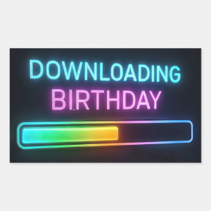 Sticker Rectangulaire Barre de téléchargement d'ordinateur pour annivers