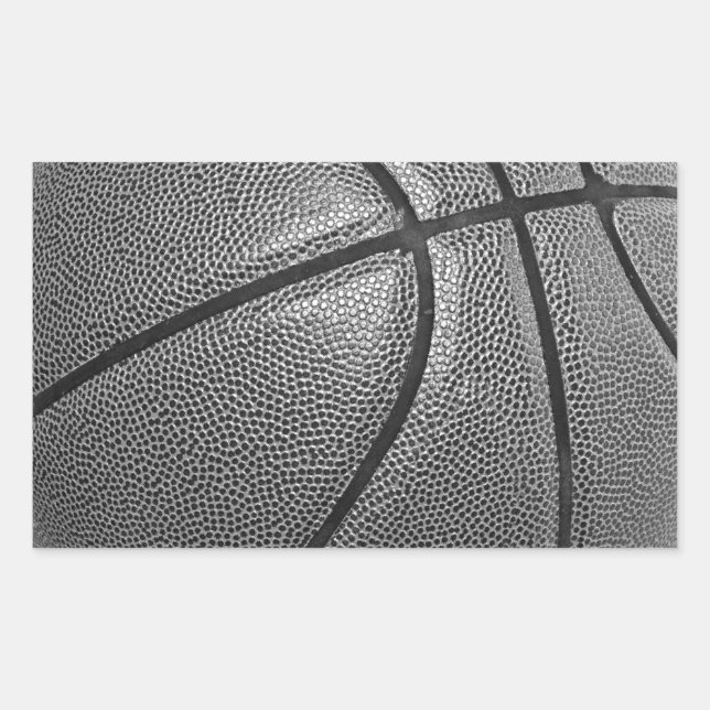 Sticker Rectangulaire Basket-ball en niveaux de gris (Devant)