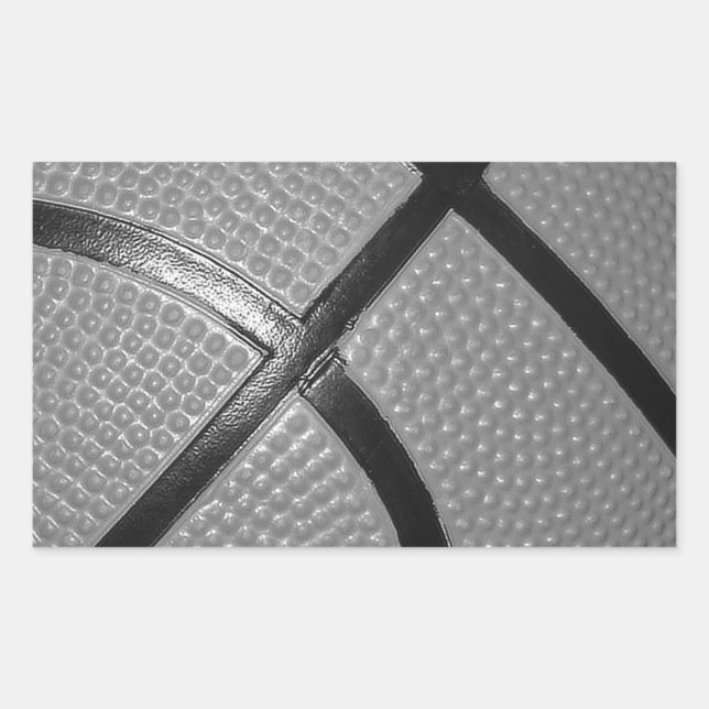 Sticker Rectangulaire Basket-ball noir et blanc (Devant)