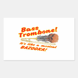 Sticker Rectangulaire Bass Trombone Musical Bazooka
