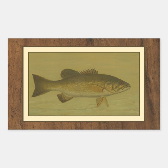 Sticker Rectangulaire Basse noire sur un Arrière - plan vert (Devant)