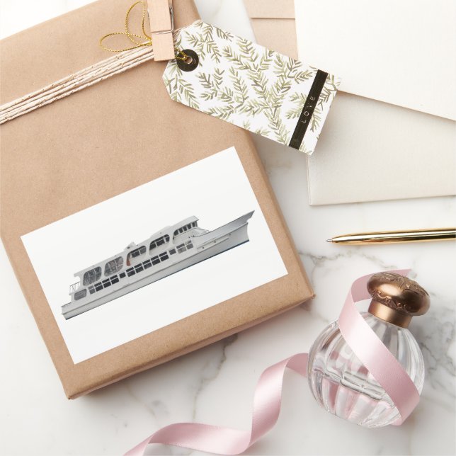 Sticker Rectangulaire Bateau de croisière (Cadeaux)
