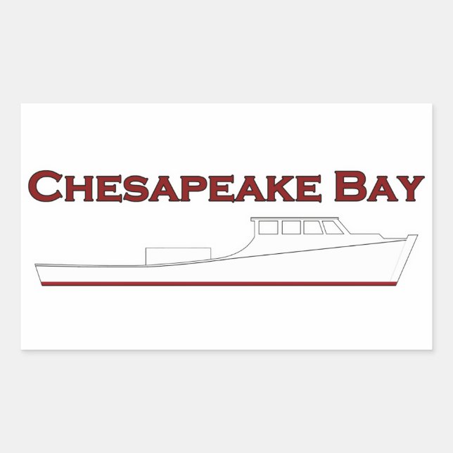 Sticker Rectangulaire Bateau Deadrise De La Baie De Chesapeake (Devant)