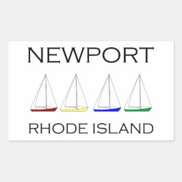 Sticker Rectangulaire Bateaux marins Newport Rhode Island