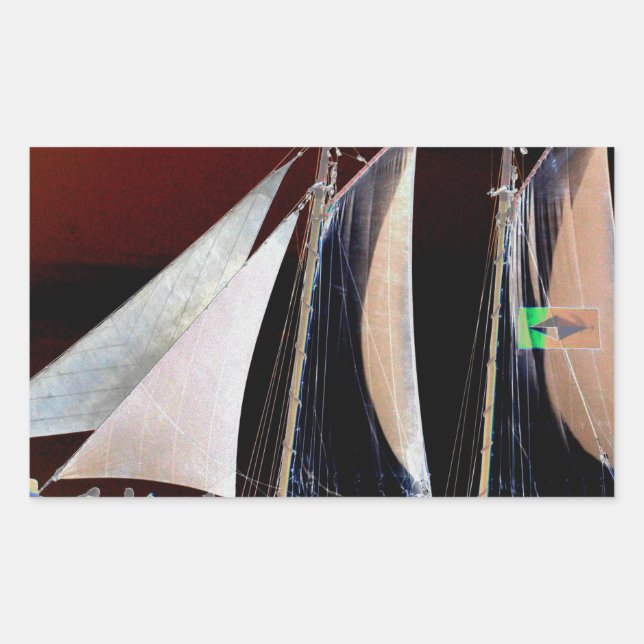 Sticker Rectangulaire Bateaux sous voile (Devant)