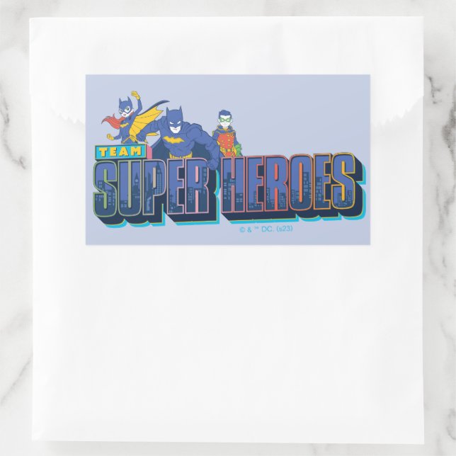 Sticker Rectangulaire Batman | Team Super Heroes (Sac)