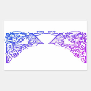 Sticker Rectangulaire Bâton rectangulaire personnalisable Art Nouveau Da