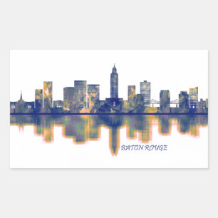 Sticker Rectangulaire Baton Rouge Skyline