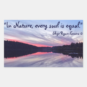Sticker Rectangulaire Beau coucher de soleil sauvage sur le lac Photo