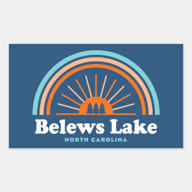 Sticker Rectangulaire Belews Lake Caroline du Nord Rainbow (Devant)