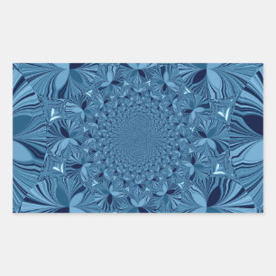 Sticker Rectangulaire Belle Belle Iridescente Blue Kaleidoscope Art