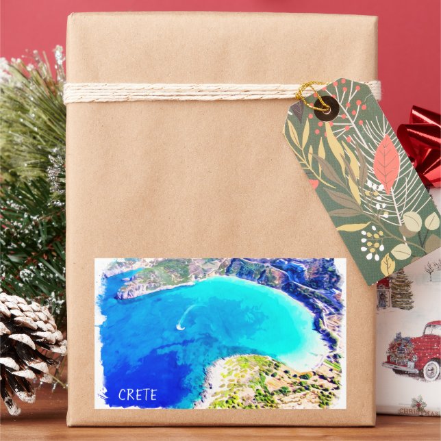 Sticker Rectangulaire Belle Crète Grèce Panorama Vue (vacances)