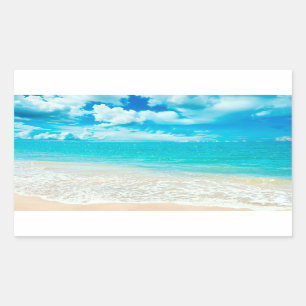 Sticker Rectangulaire Belle plage d'été