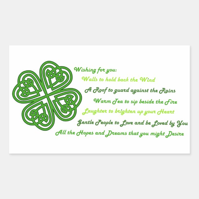 Sticker Rectangulaire Bénédiction irlandaise (Devant)