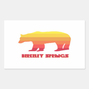 Sticker Rectangulaire Berkeley Springs West Virginia Rainbow Bear
