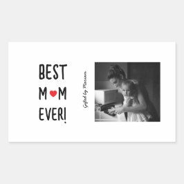 Sticker Rectangulaire Best Mom Ever Customizable Name